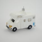 Glasfigur - Wohnmobil - weiß