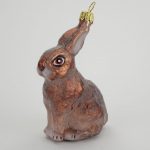 Glasfigur - Hase - sitzend - braun