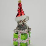 Glasfigur - Maus auf Geschenk