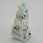 Glasfigur - Schlaue Eule - weiß