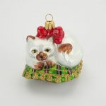Glasfigur - Katze auf Kissen