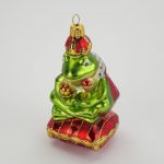 Glasfigur - Froschkönig auf Kissen