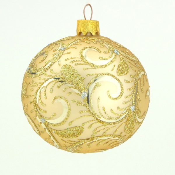 Christbaumkugel mundgeblasen gold Barock