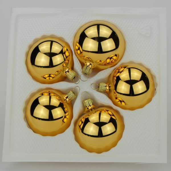 Christbaumkugeln gold lack 6 cm