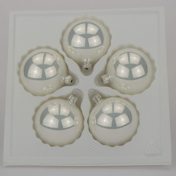 Christbaumkugeln weiß perlmutt 6 cm
