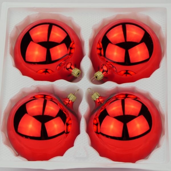 Christbaumkugeln rot lack 10 cm