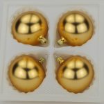 Christbaumkugeln topaz-gold matt 7 cm