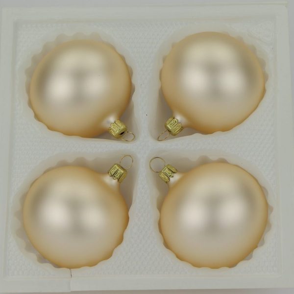 Christbaumkugeln champagner matt 7 cm