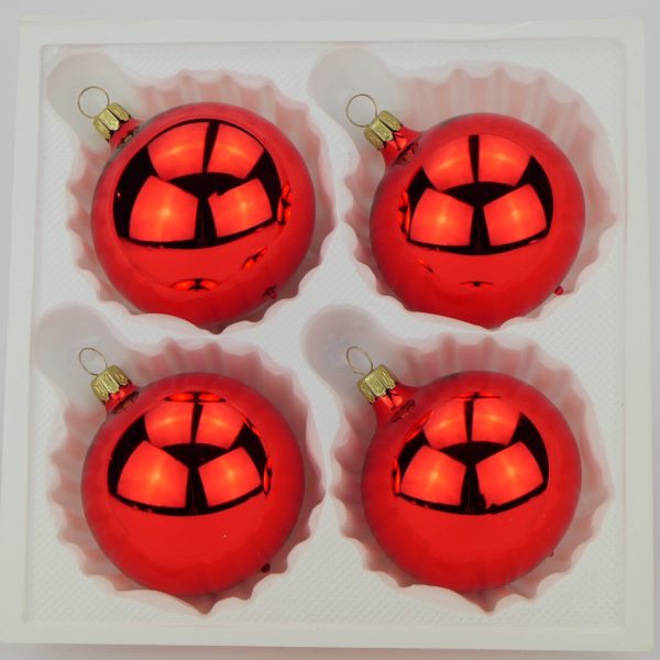 Christbaumkugeln rot lack 7 cm