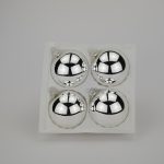 Christbaumkugeln silber lack 8 cm