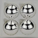 Christbaumkugeln silber lack 8 cm