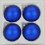 Christbaumkugeln kobaltblau matt 8 cm