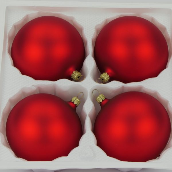 Christbaumkugeln rot matt 10 cm