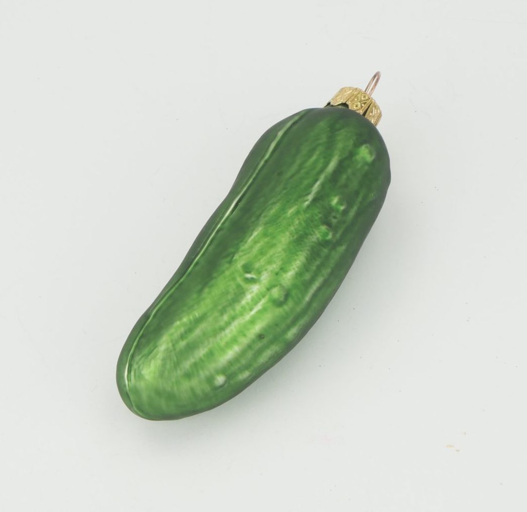 Glasfigur Weihnachtsgurke mundgeblasen