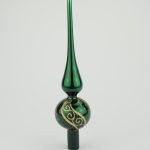 Christbaumspitze grün lack, Dekor gold