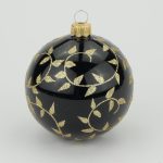 Christbaumkugel schwarz lack, Dekor gold
