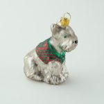 Glasfigur - Hund "Terrier mit roter Weste"