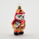 Glasfigur - Bär als Feuerwehrmann
