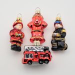 Glasfiguren - Mini Feuerwehr - Set 4-teilig