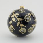 Dekorkugel - schwarz lack - Goldmuster