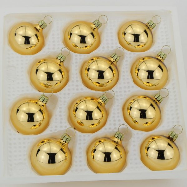 Christbaumkugeln gold lack 4 cm