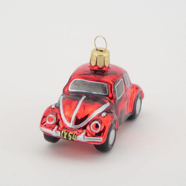 Glasfigur - Auto "Käfer", rot