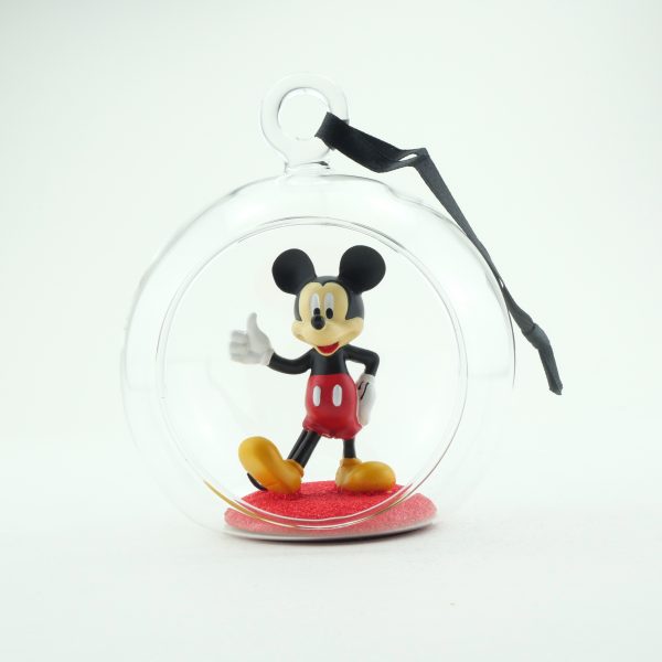 Offene Glaskugel mit 3D-Mickey-Mouse-Figur
