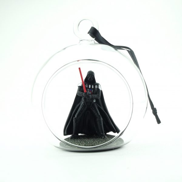Offene Glaskugel mit 3D Figur Darth Vader