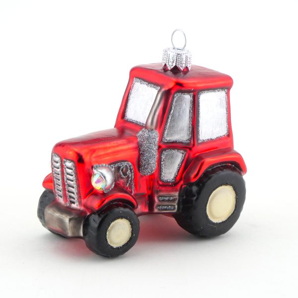 Weihnachtsbaumanhänger Traktor rot
