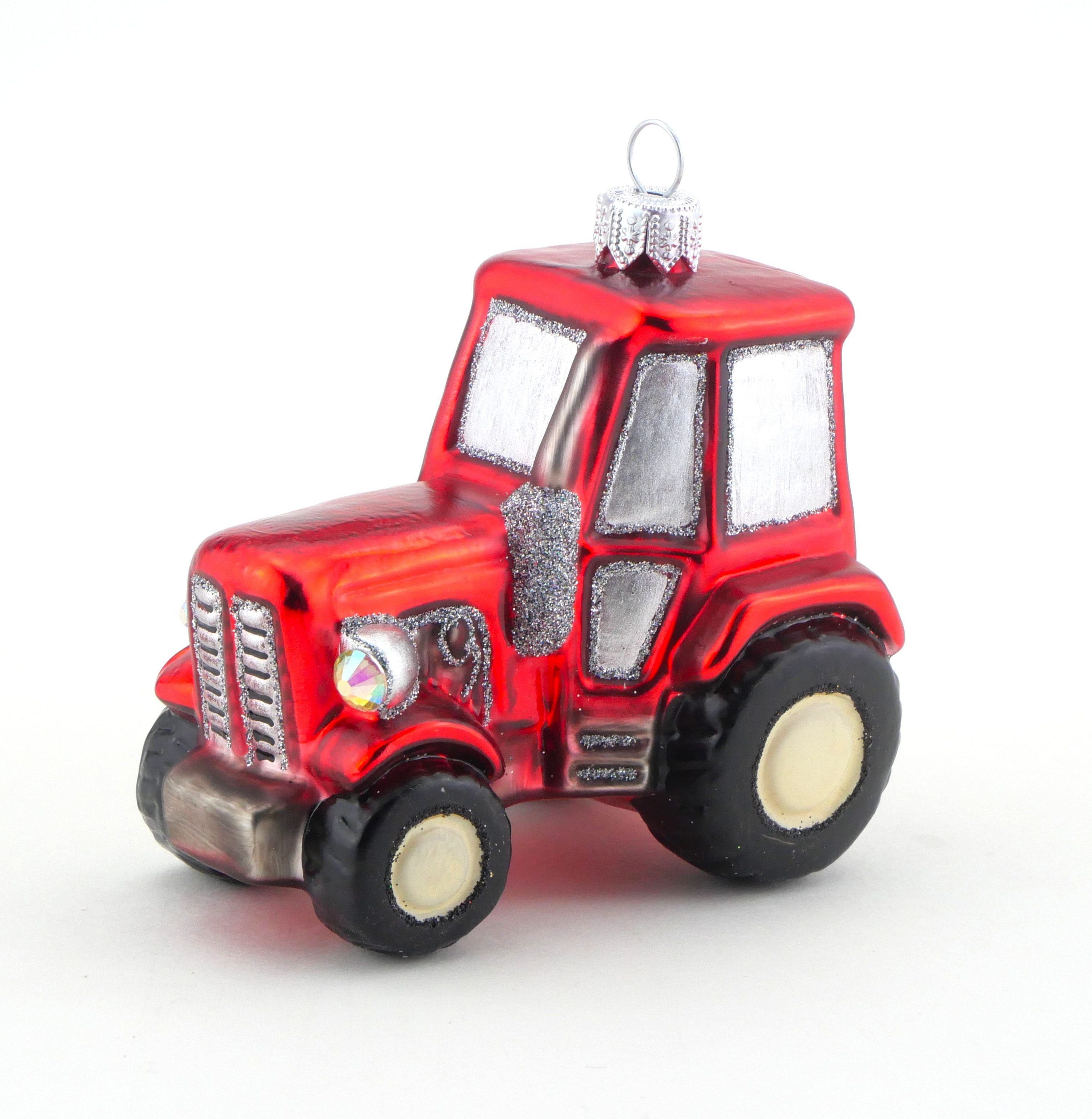 Weihnachtsbaumanhänger Traktor rot