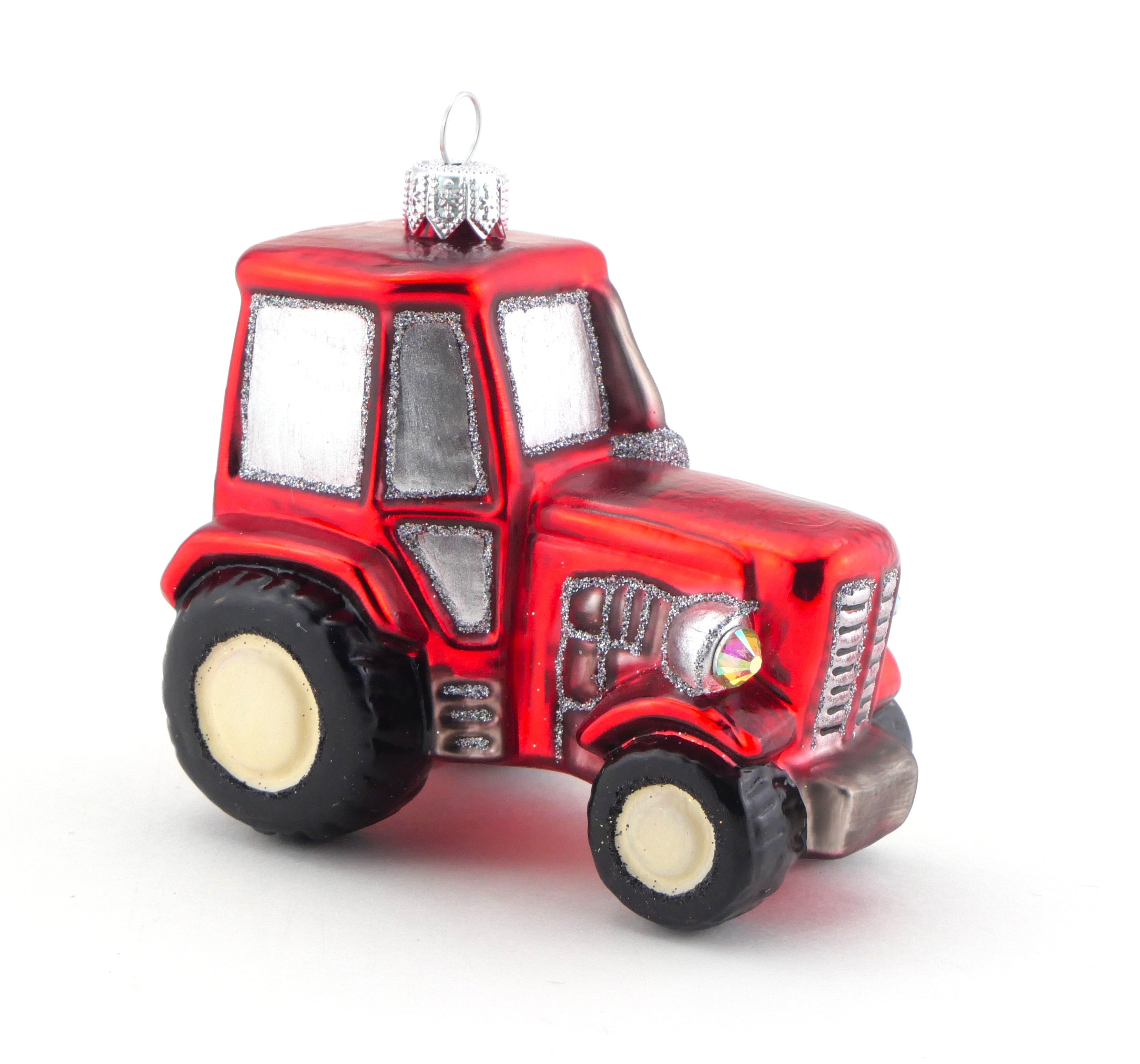 Weihnachtsbaumanhänger Traktor rot