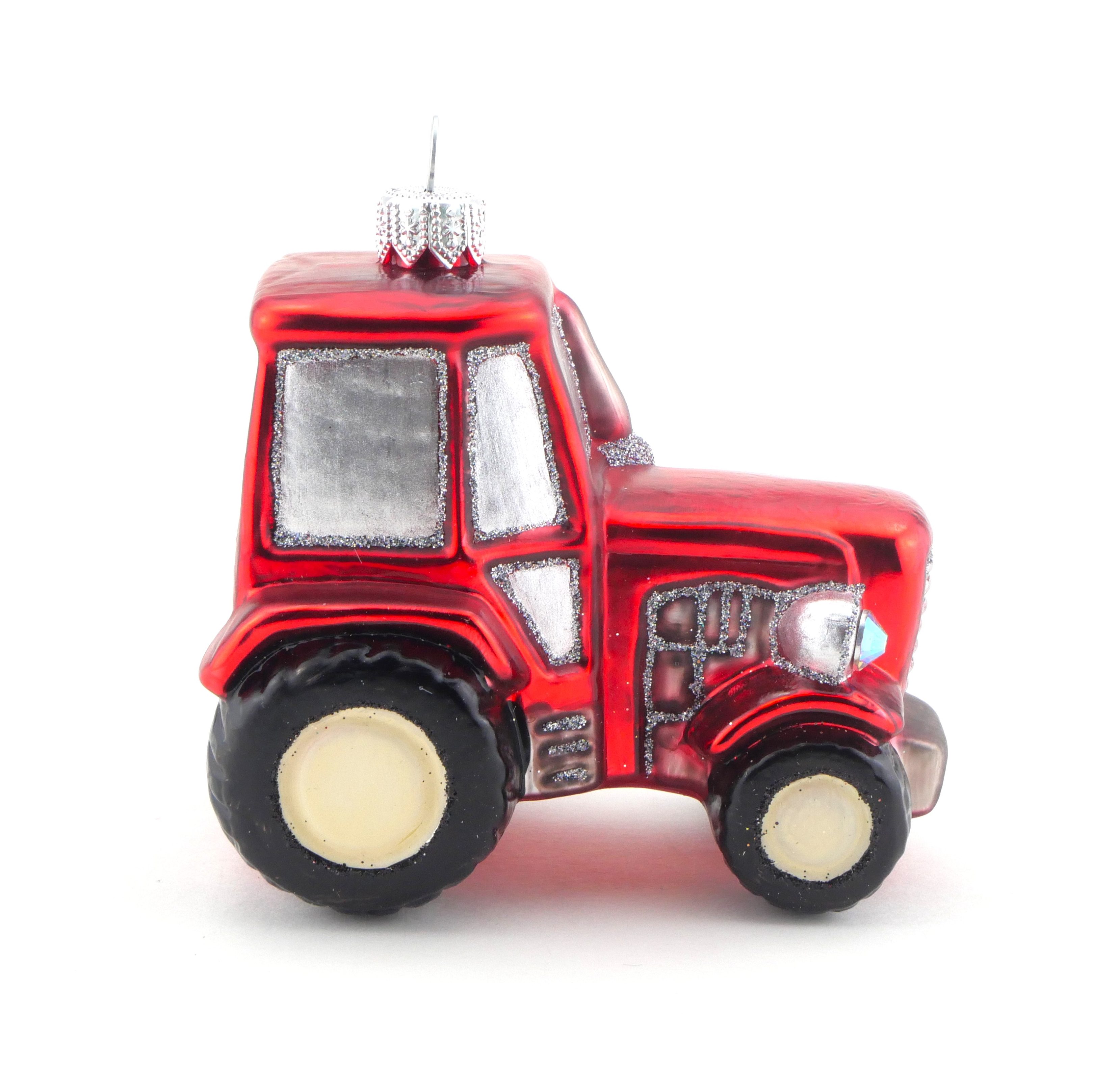 Weihnachtsbaumanhänger Traktor rot