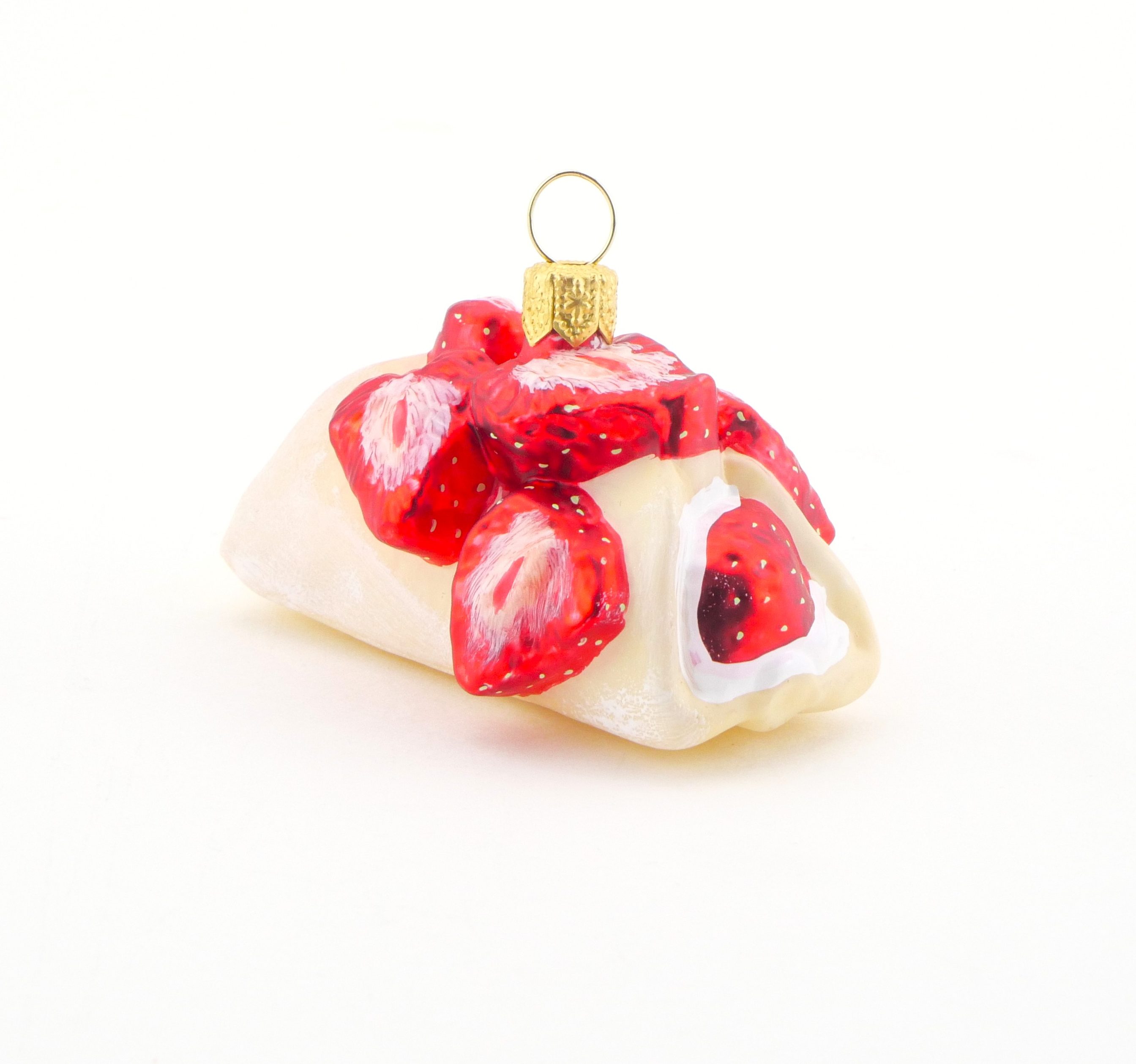 Glasfigur - Crêpe-Rolle mit Erdbeeren – Bild 2