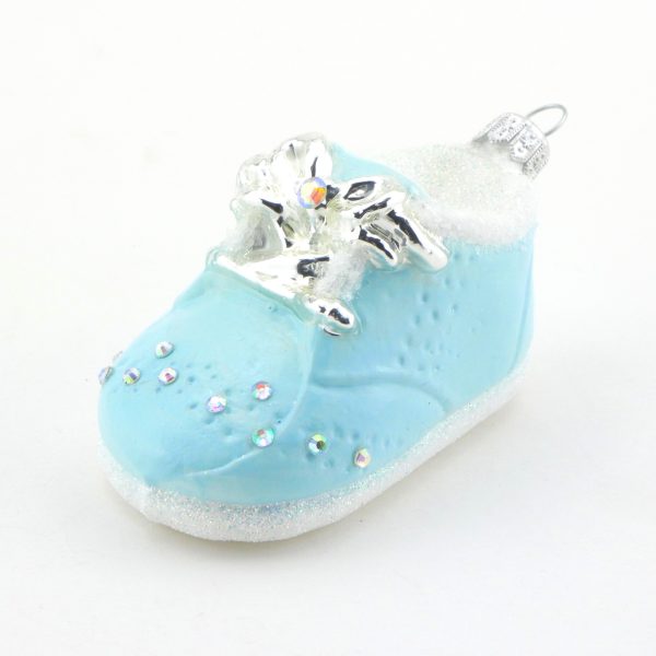 Weihnachtsbaumanhänger Babyschuh hellblau