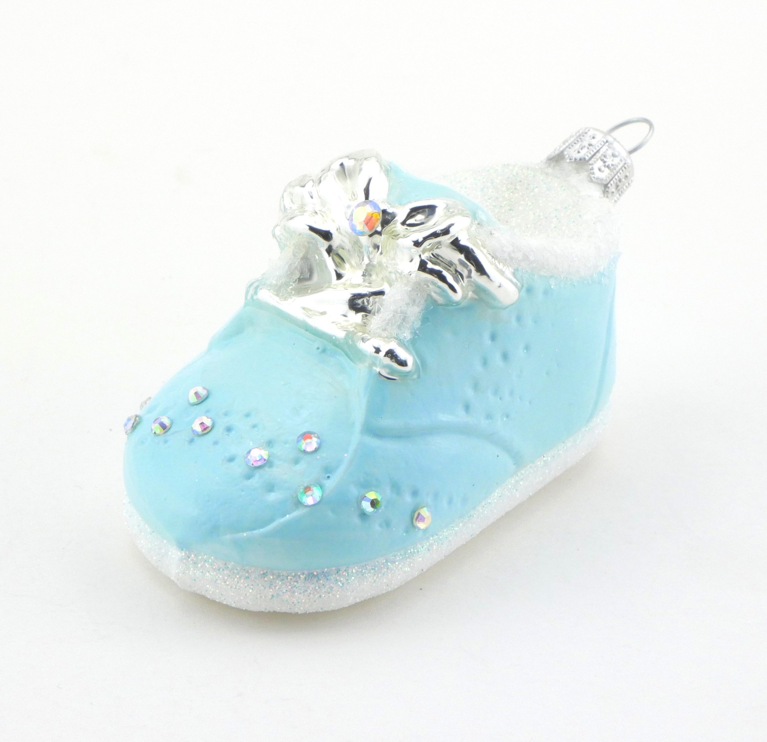 Weihnachtsbaumanhänger Babyschuh hellblau
