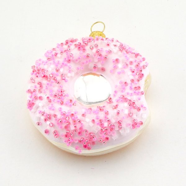 Glasfigur Donut rosa