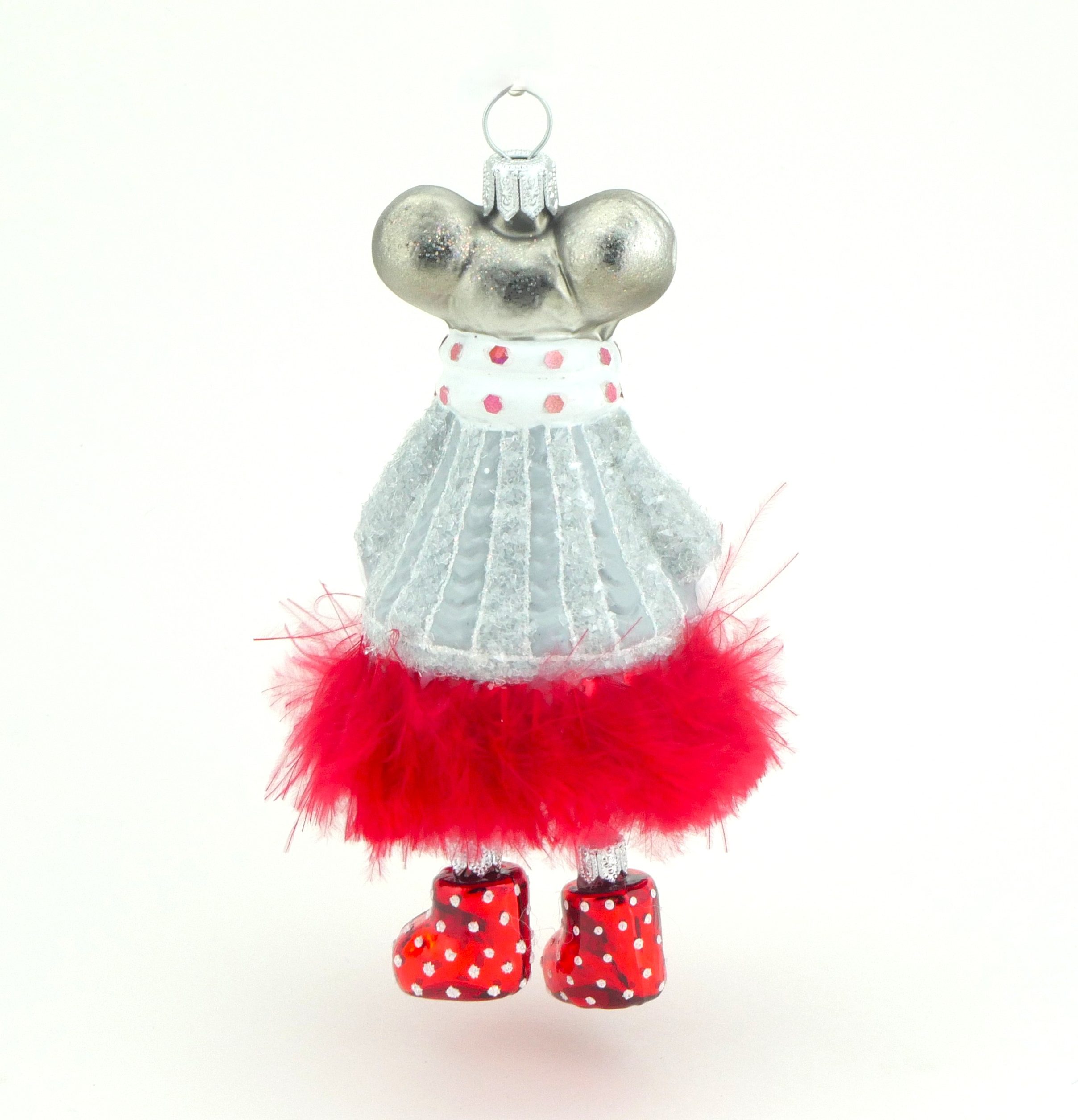 Glasfigur Mäusemädchen Weihnachtsbaum