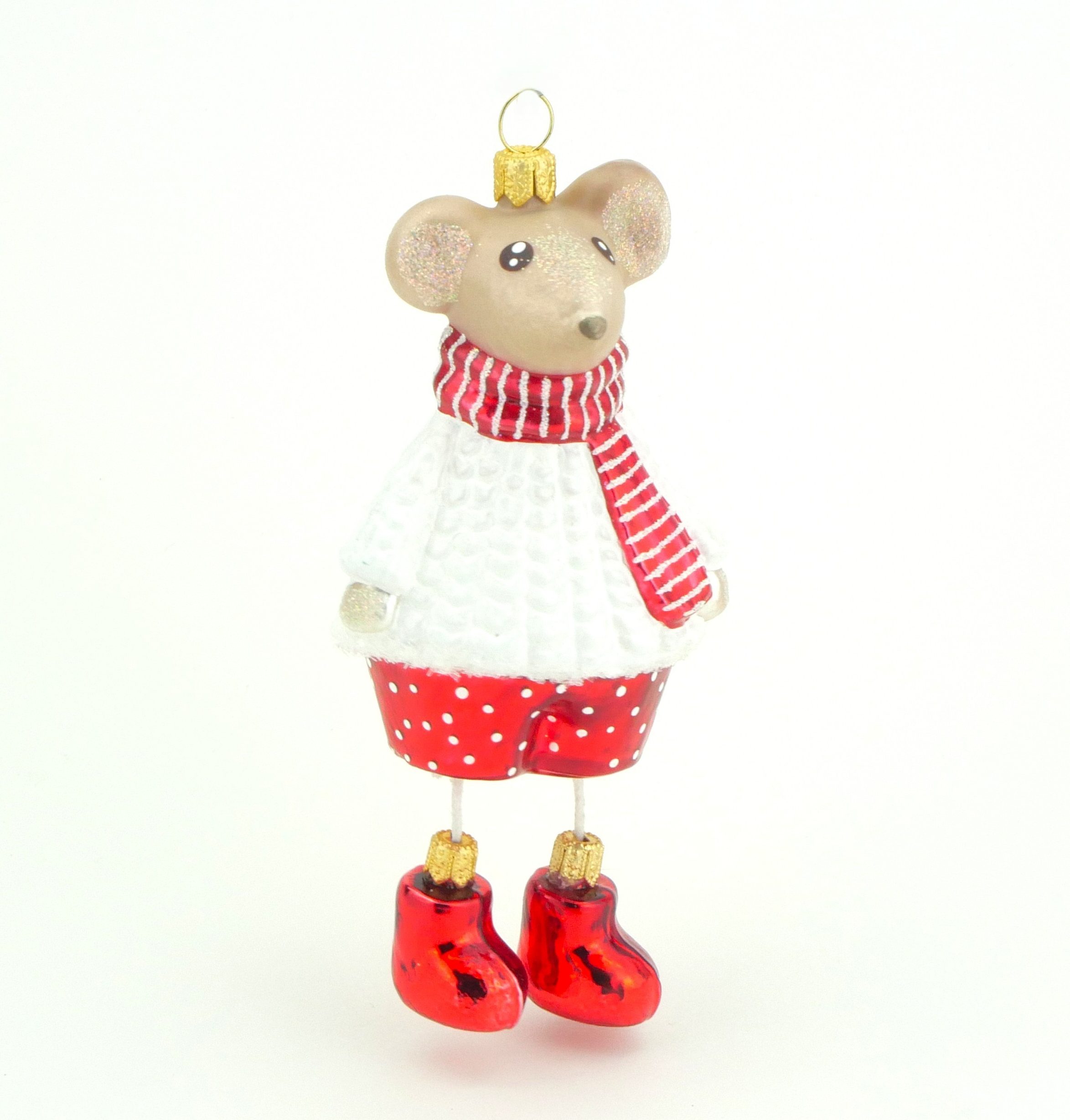 Glasfigur Mäusejunge Weihnachtsbaum
