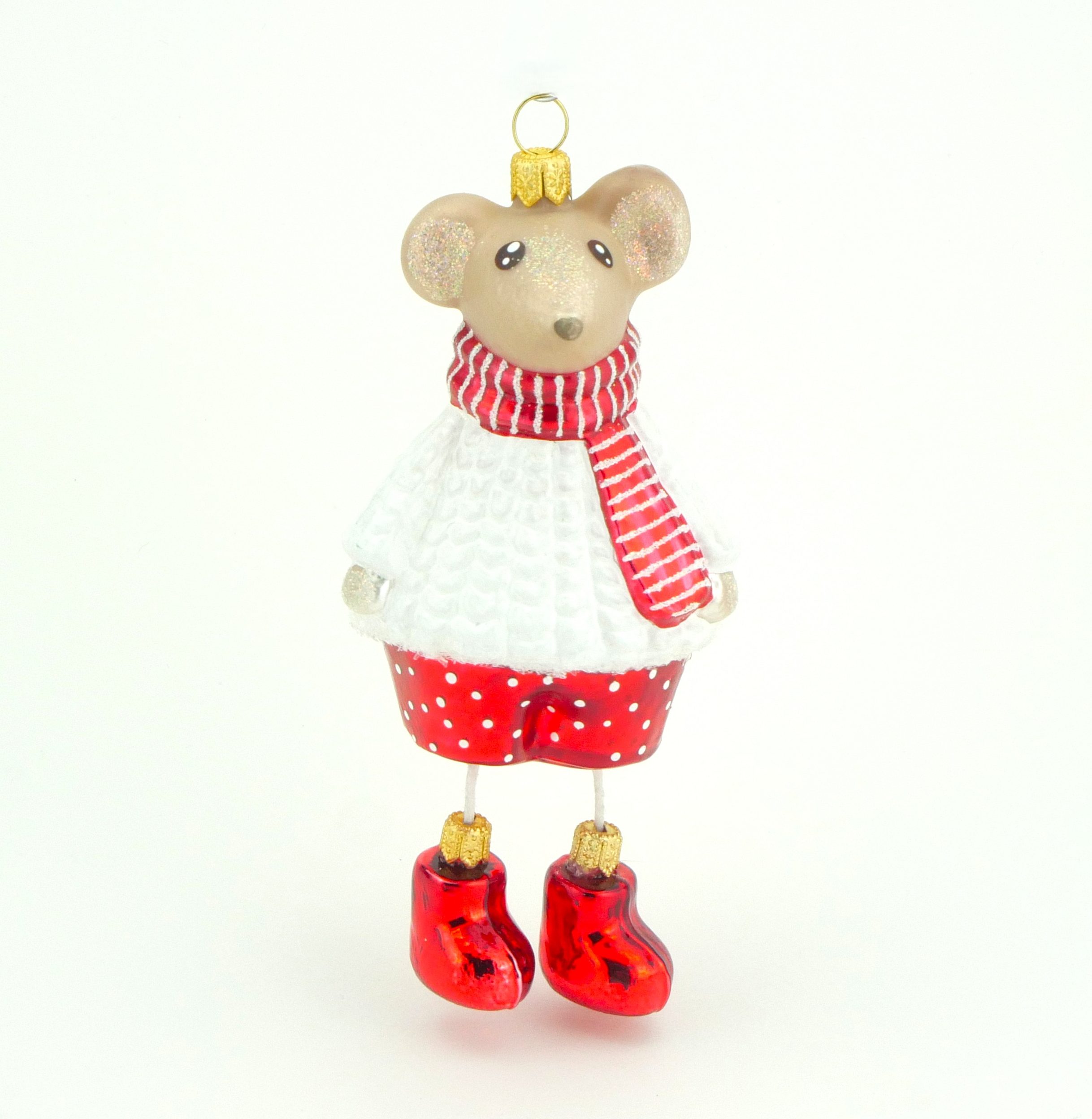Glasfigur Mäusejunge Weihnachtsbaum