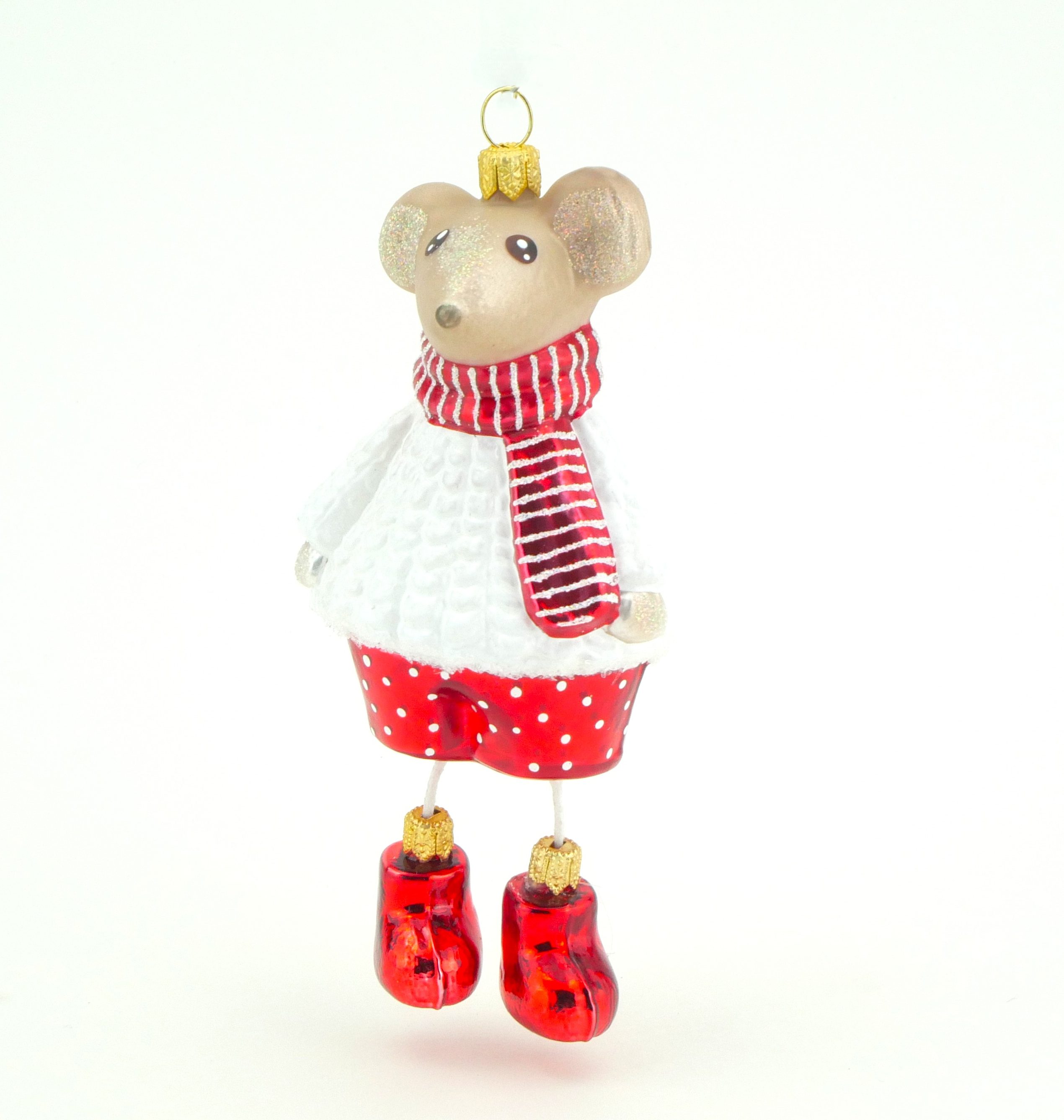 Glasfigur Mäusejunge Weihnachtsbaum
