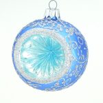 Christbaumkugel mundgeblasen blau Reflex