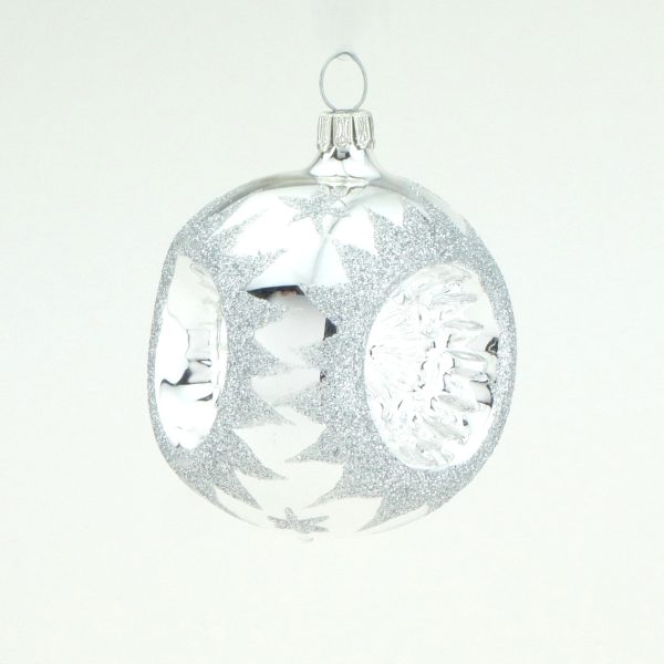 Christbaumkugel mundgeblasen silber Reflex (Ø 6 cm)
