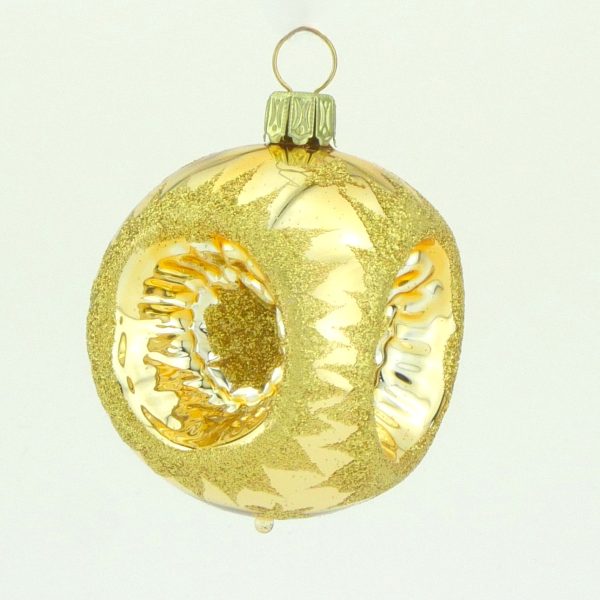Christbaumkugel mundgeblasen gold Reflex
