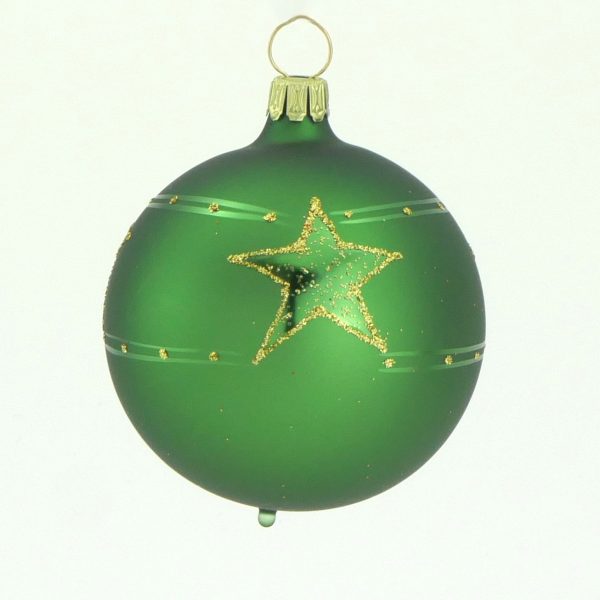 Christbaumkugel mundgeblasen grün Sterne