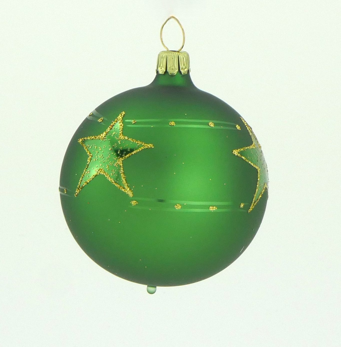 Christbaumkugel mundgeblasen grün Sterne