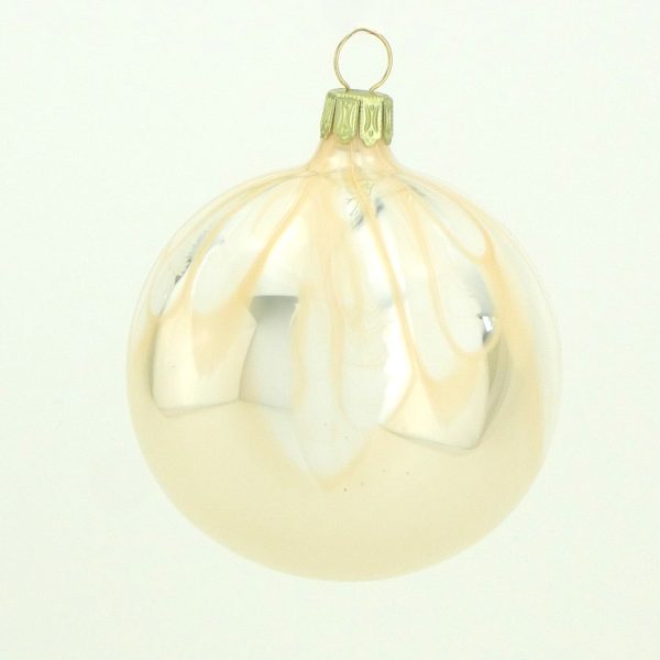 Christbaumkugel mundgeblasen champagner Blumendach
