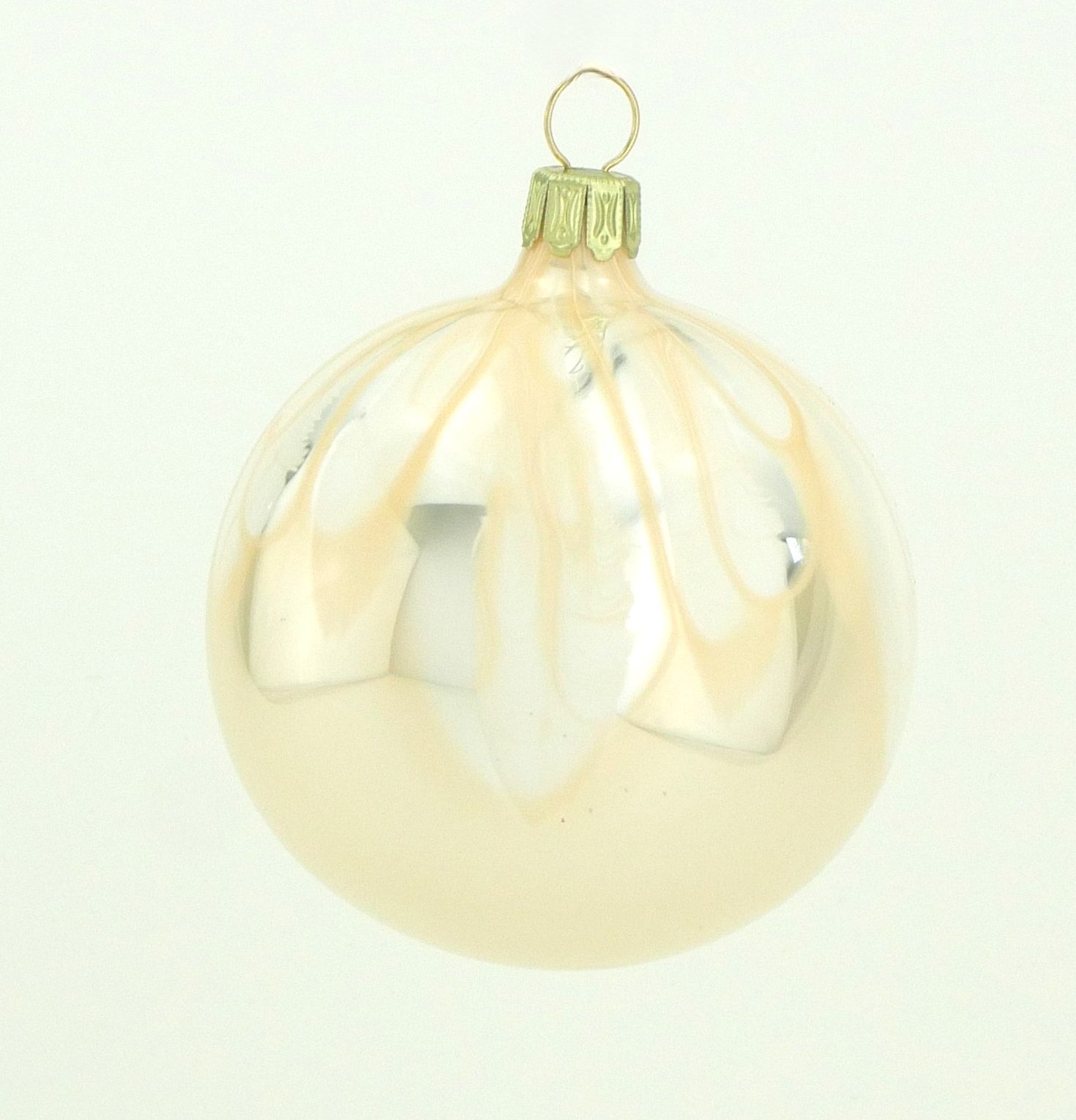 Christbaumkugel mundgeblasen champagner Blumendach