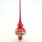Christbaumspitze mundgeblasen rot Winterlandschaft